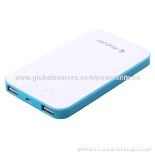 Dual-USB Port Li-polymer Battery Cell Emergency Battery Charger with 8,000mAh Capacity